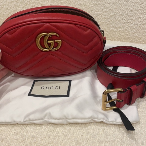 GG Marmont matelassé leather belt bag in size 85 - Picture 4 of 4